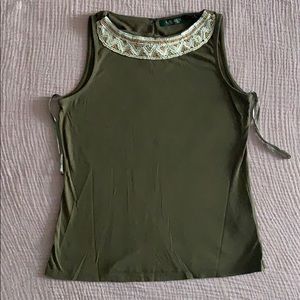 Olive green Ralph Lauren sleeveless top